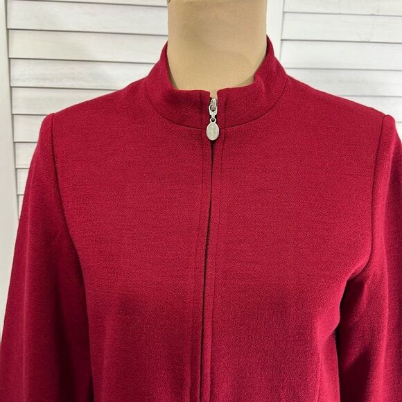 Talbots Jacket Size 8P 100% Wool Y2K Deep Red Raspberry NWOT - Picture 4 of 11